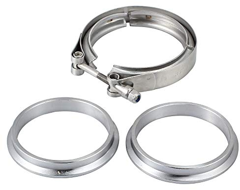 Tanice Kit de Banda en V de 2.5 con 2 Bridas y Abrazadera de Acero Inoxidable para Turbos, Compuertas de Descarga, Válvulas de Soplado, Escapes