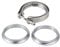 TANiCE Fascetta V-Band e Flange - 1PZ 3” Morsetto a V Band Universale in Acciaio Inossidabile 2PZ Flange Maschio e Femmina in Acciaio Dolce per Turbocompressori Wastegate Valvole di Sfiato Scarichi