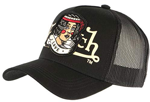 Von Dutch Kappe für Damen und Herren, verstellbare Trucker-Kappe, Schwarz , One size