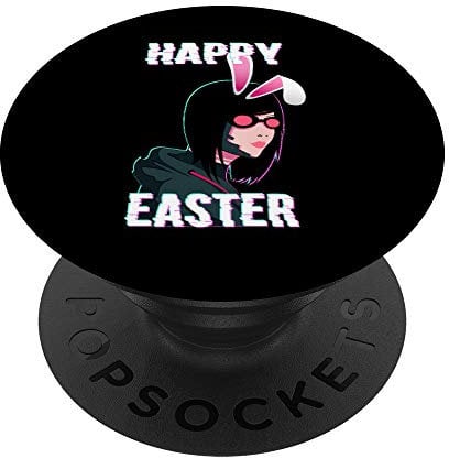 Cool Easter Bunny Gaming Controller Cyber Punk Gamer Girl PopSockets PopGrip: Ausziehbarer Sockel und Griff für Handys/Tablets mit Tauschbarem Top