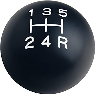 DEWHEL Manueller Schaltknauf im Vintage-Stil, 5-Gang-Schaltknauf, 30,5 x 4,4 cm, Schwarz/Weiß