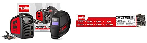 Telwin 815863 Force 165 Inverterschweissgerät, 230 V, 4,23 kg, Rot & Telwin S.p.A. 802739 Rutilschweißelektroden Durchmesser 2,5 mm, 2,5 Kg, Grau, 143 Stück