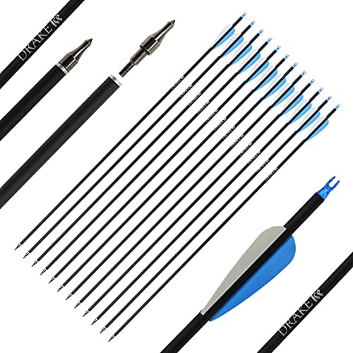 Komplettpfeil I Drake Ice - 28-32 Zoll - Carbon - 12 Stück (30 Zoll) - Carbonpfeil