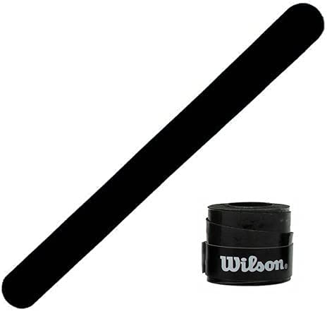 ZRZ Protector Pala de Padel Transparente Rugoso Pack de Protectores + Overgrip Wilson Pro - Cinta Protectora Funda Pala de Padel Multigranulada Silicona Resistente (1 Negro + Over Negro)