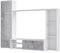 PILVI Meuble TV - Blanc mat et béton gris clair - L 220,4 x P41,3 x H177,5 cm