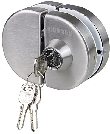 ZONADAH Upgraded Double Glass Door Lock Stainless Steel, Both Sides Open Frameless Door Hasps No Drilling Required for 10-12mm Thickness Glass, Home Office Hotel Furniture Hardware