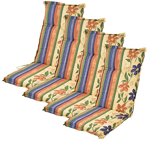 BURI 4X Polsterauflage Hochlehner Gartenstühle Sitzkissen Sesselauflage Sitzauflage