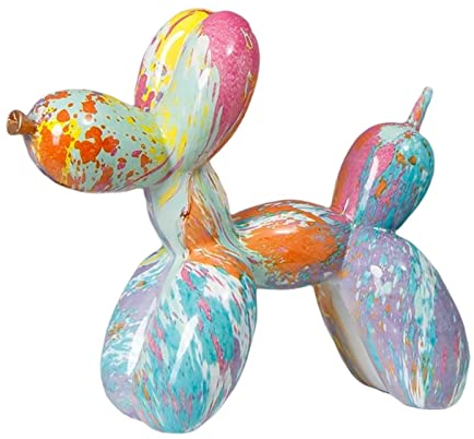 Tubayia Harz Ballon Hund Hündchen Statue Dekofigur Graffiti Skulpturen Tischdeko Wohnzimmer Dekoration (Mehrfarbig 1)