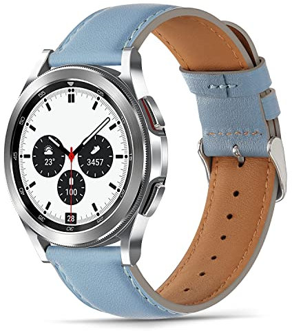 Tasikar 22mm Cinturini Compatibile con Huawei GT 2 GT 3 46mm, Design in Vera Pelle per Samsung Galaxy Watch 46mm/3 45mm/Gear S3 Frontier, Blu