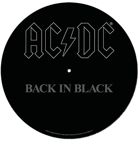 Pyramid International AC/DC Tapis antidérapant pour tourne-disque pour mixage, grattage DJ et écoute à la maison, antidérapant (design logo) – Produit officiel