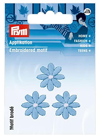 Prym 926726 Appl. Blumen klein h-blau