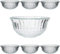 Reldor Glass Trifle Bowls Footed Large 7 Piece Set Dessert Mini Trifle Fruit Salad Stem Dishes Cut Glass Serving Deep Sundae Pudding Ice Cream Prawn Cocktail Salad