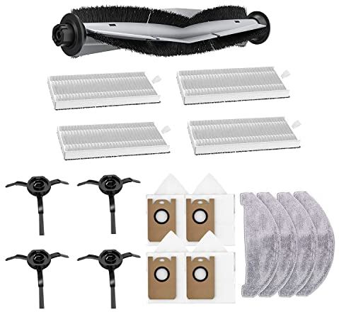 T/F Accessoires Kit pour Laresar L6 Pro Robot Aspirateur - 1 Brosse Principale, 4 Filtres, 4 Brosse Latérale, 4 Sacs à Poudre, 4 Chiffons