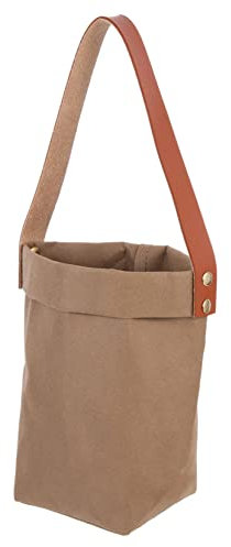 Cabilock Borsa di Tela Borsa Porta Bottiglia d'Acqua Borse a Tracolla per Donna Portabottiglie Coperchio per Bottiglia d'Acqua Portatile Borsa Tote con Tasche Carta Kraft Borsetta