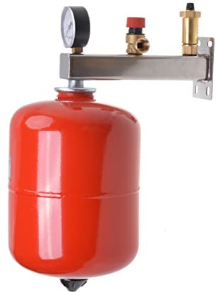 Aqbau® Set Membran Ausdehnungsgefäß 12 Liter für Heizung mit Sicherheitsgruppe Edelstahl Druckausgleichsbehälter Ausgleichsbehälter Weiss Druckbehälter Membran Für geschlossene Kreislauf