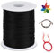 LEREATI 2mm Filo Nylon per Braccialetti, 100m Cordoncino per Braccialetti Cordoncino Natalizio Coda di Topo Cordoncino, Macrame Corda per Collane Perline Gioielli Fai da Te (Nero)