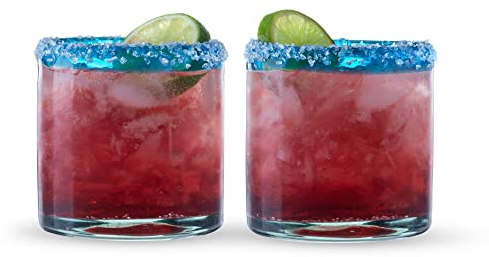 Segunda Vida Primavera - Bicchieri messicani in vetro soffiato a mano, 100% vetro riciclato, 340,2 g, set di 2