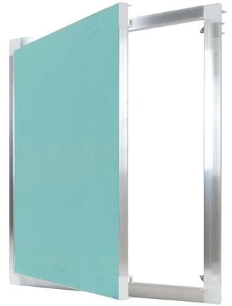 PROTEKTOR Revisionsklappe 50x50cm Silber Revisionstür mit 12mm Gipskartonplatte Einlage, mit Schnappverschluss