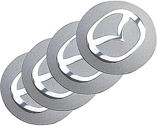 4 Stück Nabendeckel/Aufkleber Nabenkappen für Mazda 2 3 6 ATENZA CX-5 CX-7 CX-8 60mm Felgen Radnaben Felgendeckel Felgenkappen Auto Zubehör