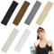 VEKXAR 6 Stück Sport-Stirnband, Yoga-Stirnband, elastische Stirnbänder, Schweißbänder, gemischte Farben, elastische Stirnbänder für Damen und Herren (Schwarz/Weiß/Grau/Dunkelgrau/Braun/Beige)