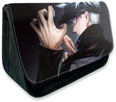 MayDee Jujutsu gojo Kaise Anime Peripherie Zipper Flap Federtasche, Full Colour Gedruckt Federmäppchen Schulbedarf (A)