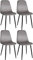 CLP 4er Set Esszimmerstühle Napier I Stoff I Kunstleder I Samt I Metallgestell, Farbe:grau, Material:Samt