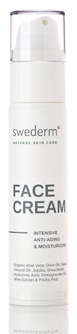 swederm Face Cream Feuchtigkeitscreme Für Gesicht Anti-Falten-Gesichtscreme Anti-Aging-Creme Mit Hyaluronsäure Aloe Vera Mildert Fältchen Spendet Feuchtigkeit Gesichtspflege Für Damen Herren 50 ml
