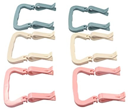 Pokinge 6Pcs Trash Can Edge Clip,Non-Slip Garbage Bins Bag Waste Bucket Side Fixation Dustbin Edge Holder Clip with Handle Garbage Bag Holder for Home Kitchen