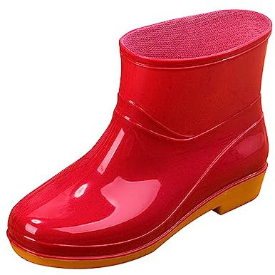Stivali di Gomma Donna Colorati Bassi Corti Stivali Pioggia 38 Antiscivolo Stivali Gomma Imbottiti Pianta Larga Stivaletti Pioggia da Lavoro Invernali Scarpe Impermeabili Antipioggia
