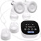 Breast Pump - Electric Breastfeeding Pump - Double Breast Milk Pump 3 Modes & 9 Levels - Portable Leak-Proof Milk Pumps with Touchscreen LED - Postpartum Essentials - BPA Free (White)