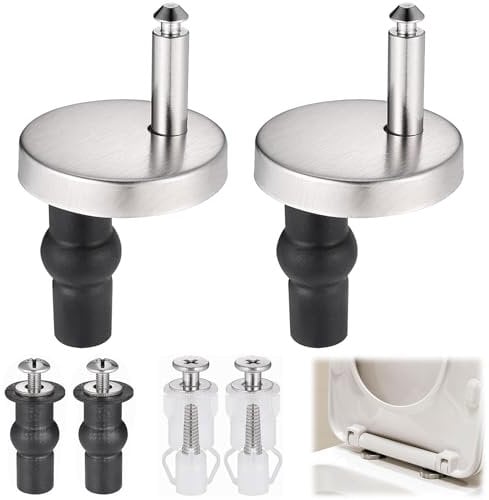 Toilet Seat Fittings 6pcs Premium Material Toilet Seat Accessories, Soft Close Hinges for Square Toilet Seats, Universal Toilet Seat Screws and Washers