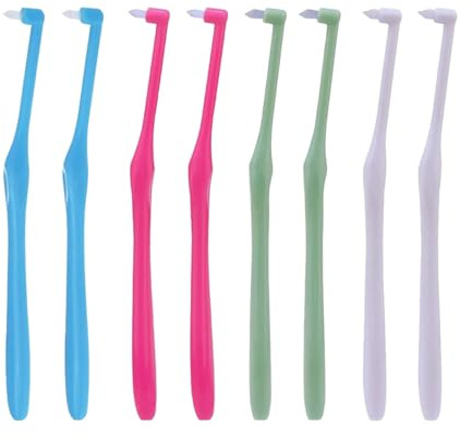 kurkip“ 8 Stück Interspace-Zahnbürsten Soft Trim Zahnbürste Single Tufted Zahnbürste Kieferorthopädische Interdentalzwischenraumbürste für die Detailreinigung