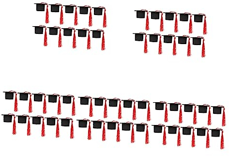 ifundom 50stücke Teiliges Mini Doktorhut Kuchen-dekorationen Für Abschlussfeiern Toppers Für Graduation Party Vielseitige Verwendung Torten Und