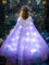 UPORPOR Kinder Mädchen Prinzessin Bunt Tüll Glitzer Pailletten Umhang Kostüm, Halloween Weihnachten Karneval Fasching Verkleidung