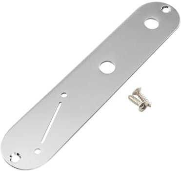 ROZILO 32mm Telecaster Control Plate with 25/64 Diameter Pot Holes for Telecaster Guitar Chrome