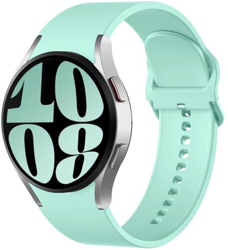 Mastten Compatibile con Samsung Galaxy Watch 7 6 5 4 Cinturino 40mm 44mm Donne Uomini, Cinturino Sportivo in Silicone Morbido per Galaxy Watch FE, Galaxy Watch 5 pro, Watch 6/4 Classic, Verde menta