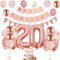 20. Geburtstag Deko Roségold, Luftballon 20. Geburtstag, Geburtstagsdeko 20 Jahr, Mädchen 20 jahre Geburtstag deko, Zahl 20 Luftballons Tortendeko Roségold Weiß Rosa Ballons für Geburtstag Party Deko