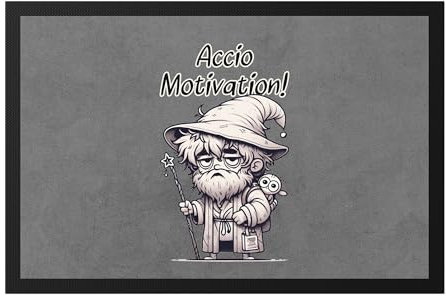 Hey!Print Accio Motivation Alter Zauberer Fußmatte - Lustiges Büro Geschenk