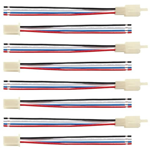 YIXISI 4 Pairs 2.8mm 4 Pin Automotive Electrical Wire Connectors, Male and Female Housing Connector with 140mm 20 AWG Cable, for Motorcycle, Bike, Car, Boats, ABS