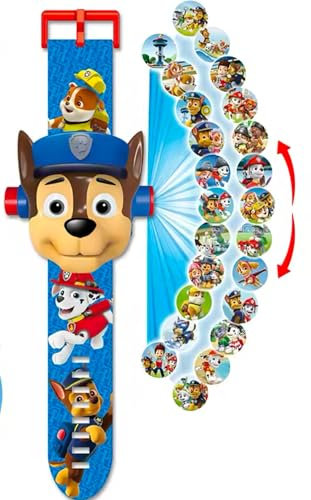 Childrens Superhero 3D Projection Digital Watch Anime Action Figures Model Chase Character Design, LED Display, Adjustable Strap Kid Gift for Boys & Girls.