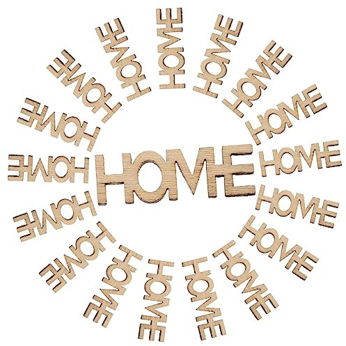 SHINEOFI 2 Sätze Dekoratives Holzhaus Buchstaben Ausgeschnitten Wohnzimmerdekor Festzeltbuchstaben Briefe Hausschild- Willkommensschild Wohnkultur Heimschild Tür Hölzern 100 Stück * 2