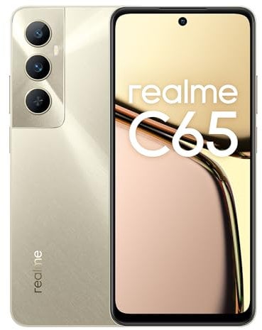 realme C65 4G Smartphone 8+256GB, Dorado Starlight, Schermo 6.67 pollici, Refresco a 90 Hz, Caricamento 45W Rapido, Batteria 5000mAh, Fotocamera AI 50MP, Potente Chipset Helio G85, IP54