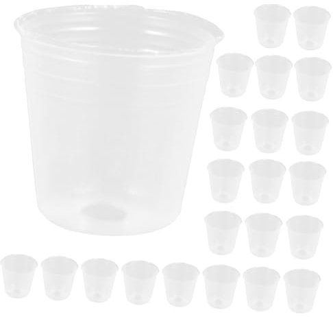 UKCOCO 50 Piezas Macetas Transparentes Plantas y Suculentas Macetas de Prácticas y Reutilizables con Drenaje y Circulación de Aire