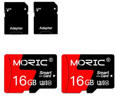 2 Pack 16GB Micro SD Card with SD Adapter High Speed Memory Card,C10 A1 Memory TF Card for Camera/Dash Cam/Smartphone/Tablet/Drone