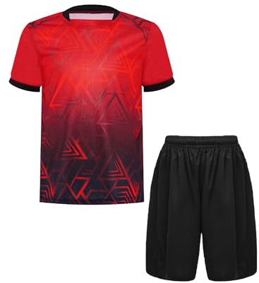 JIZYO Kinder Jungen Set Trainingsanzug 2-Teilig Sportbekleidung Sportanzug | Short Kurze Hose and T-Shirt Sport Outfits Jogginganzug Fußballuniform Sommer