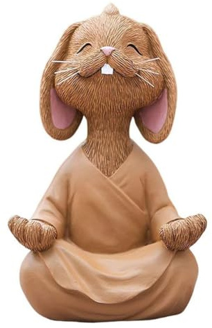 Flaroey Animal Statues Animal Sculptures Yoga Living Room Garden Decoration Bonsai Desktop Ornaments brown