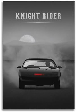 RUINOSAU Filmposter Knight Rider, Leinwand-Kunst, Dekoration für Schlafzimmer, Wohnzimmer, moderne Wanddekoration, Geschenk, 40 x 60 cm, ungerahmter Stil