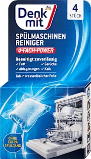 Geschirrspülerreiniger, 4 Teile – Marke DM Deutschland – Kompatibel mit Denkmit – Spülmaschinenreiniger, 4 St