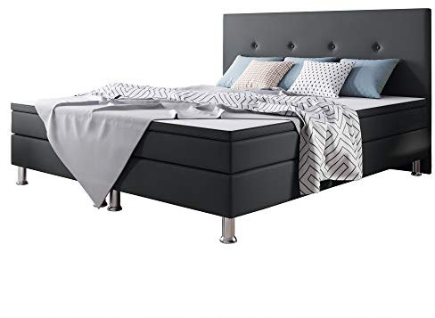 Inter Handels Jump Boxspringbett, 100% Polyester, grau, 180x200 cm