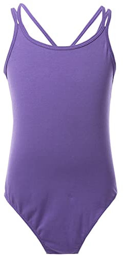 Freebily Body da Ginnastica Artistica Bambina Cotone Body da Danza Classica Leotard Balletto Senza Maniche Dancewear Canottiera Bambina Ginnastica Viola 11-12 anni